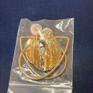 Gold Geometric Earrings with Intricate Detailing